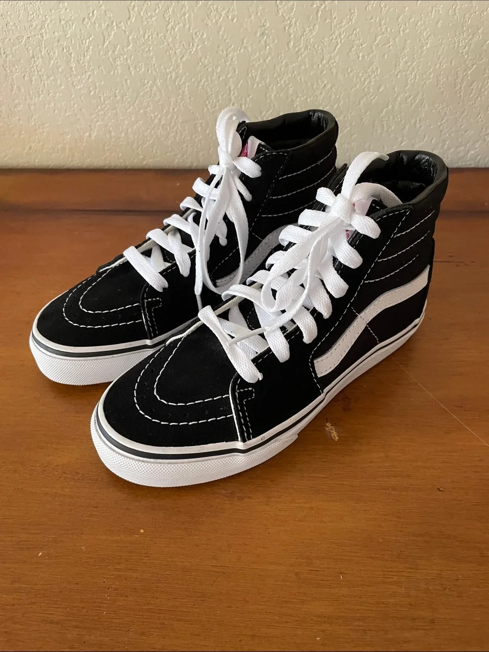 Vans Sk8-Hi Skate High Top Shoes 507452 Black Suede Kid's US 1.5 Y